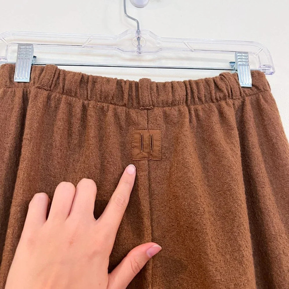 Hannes Roether 100% Wool Brown Knit Loungewear Casual Designer Flare Pants XS - Picture 9 of 9